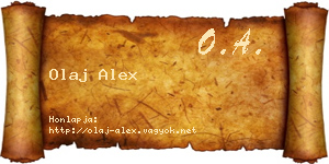 Olaj Alex névjegykártya