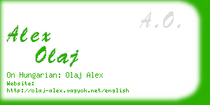 alex olaj business card